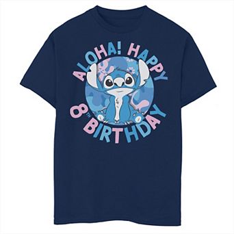 Disney's Lilo & Stitch Boys 8-20 Aloha Happy 8th Birthday Husky Tee