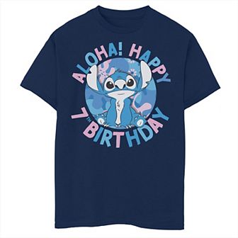 Disney's Lilo & Stitch Boys 8-20 Aloha Happy 7th Birthday Husky Tee