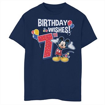 Disney's Mickey & Friends Boys 8-20 7th Birthday Wishes Husky Tee