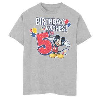 Disney's Mickey & Friends Boys 8-20 5th Birthday Wishes Husky Tee
