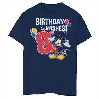 Disney's Mickey & Friends Boys 8-20 8th Birthday Wishes Husky Tee