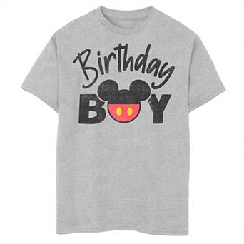 Disney's Mickey & Friends Boys 8-20 Birthday Boy Mickey Logo Husky Tee