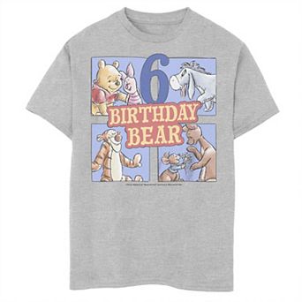 Disney's Winnie The Pooh Boys 8-20 6th Birthday With Pooh Bear & Friends Husky Tee