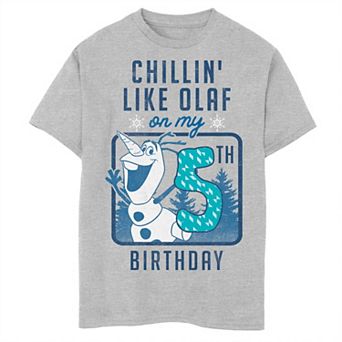 Disney's Frozen Boys 8-20 Chillin' Like Olaf On My 5th Birthday Husky Tee