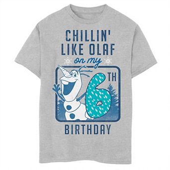 Disney's Frozen Boys 8-20 Chillin' Like Olaf On My 6th Birthday Husky Tee