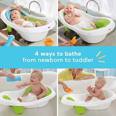 Fisher-Price Baby Bath Tub, 4-In-1 Newborn To Toddler Tub With Bath Toys, Sling ‘N Seat Tub