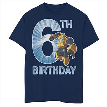 Boys 8-20 Transformers 6th Birthday Husky Tee