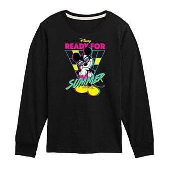 Disney's Mickey Mouse Boys 8-20 Ready For Summer Long Sleeve Graphic Tee