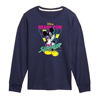 Disney's Mickey Mouse Boys 8-20 Ready For Summer Long Sleeve Graphic Tee