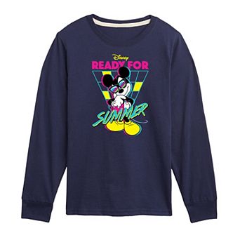 Disney's Mickey Mouse Boys 8-20 Ready For Summer Long Sleeve Graphic Tee