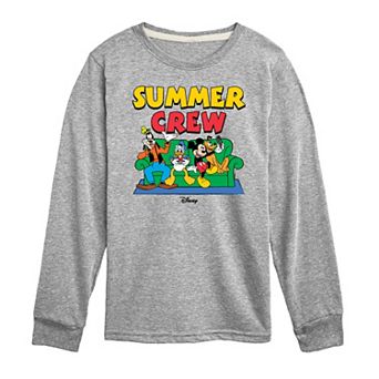 Disney's Mickey Mouse & Friends Boys 8-20 Summer Crew Long Sleeve Graphic Tee