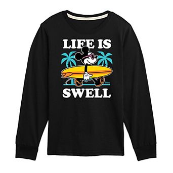Disney's Mickey Mouse Boys 8-20 Life Is Swell Long Sleeve Graphic Tee