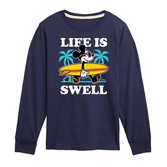 Disney's Mickey Mouse Boys 8-20 Life Is Swell Long Sleeve Graphic Tee