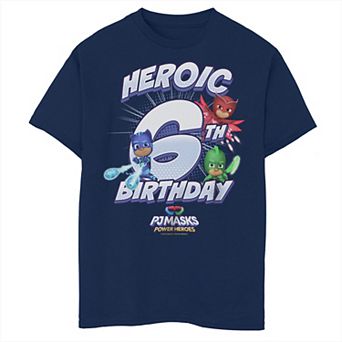 Boys PJ Masks Power Heroes Heroic 6th Birthday Graphic Tee
