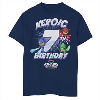 Boys PJ Masks Power Heroes Heroic 7th Birthday Graphic Tee