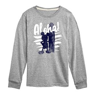 Disney's Mickey Mouse Boys 8-20 Aloha Long Sleeve Graphic Tee