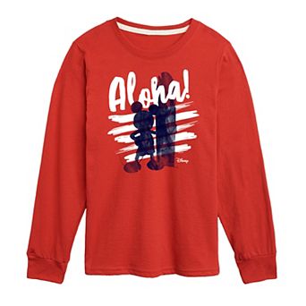 Disney's Mickey Mouse Boys 8-20 Aloha Long Sleeve Graphic Tee