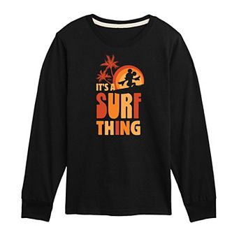 Disney's Mickey Mouse Boys 8-20 Surf Thing Long Sleeve Graphic Tee