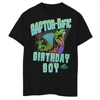 Boys Jurassic World Raptor-rific Birthday Boy Husky Graphic Tee