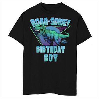 Boys Jurassic World T-Rex Roar-some Birthday Boy Husky Graphic Tee