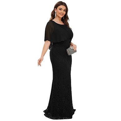 Cicinia Blush Mother Of The Bride Dress Plus Size Short Chiffon Sheath Knee Length Cape Sleeve main image 1