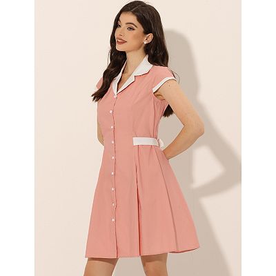 contrast collar shirt dress ASOS Design - Mini Shift Dress - Women - Polyester/Viscose