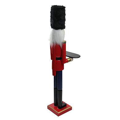 48.25" Red and Black Christmas Butler Nutcracker with Tray