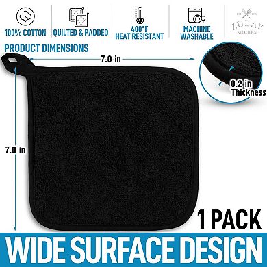 Zulay Kitchen 1-Pack Pot Holders for Kitchen Heat Resistant Cotton