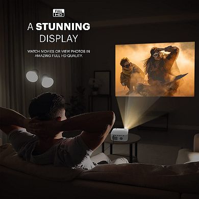 FLIK X10 Home Projector, 1080p Portable Home Theater Projector with Remote