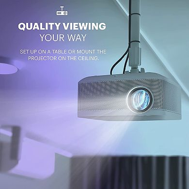 FLIK X10 Home Projector, 1080p Portable Home Theater Projector with Remote