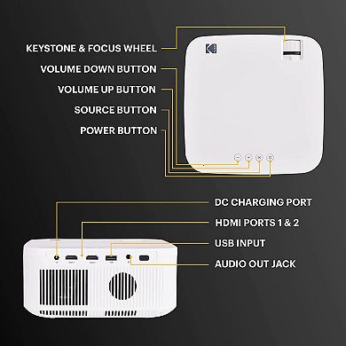 FLIK X10 Home Projector, 1080p Portable Home Theater Projector with Remote