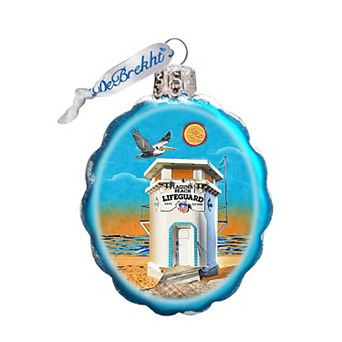 Designocracy Laguna Beach Tower Mercury Glass Ornament by G. DeBrekht Coastal Holiday Decor