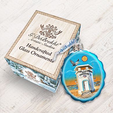 Designocracy Laguna Beach Tower Mercury Glass Ornament by G. DeBrekht Coastal Holiday Decor