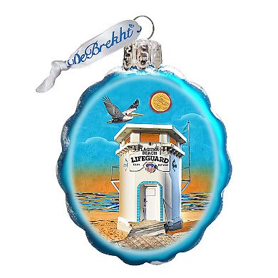 Designocracy Laguna Beach Tower Mercury Glass Ornament by G. DeBrekht Coastal Holiday Decor