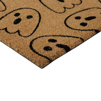 Natural Coir Boo with Ghosts Halloween Doormat 18" x 30"