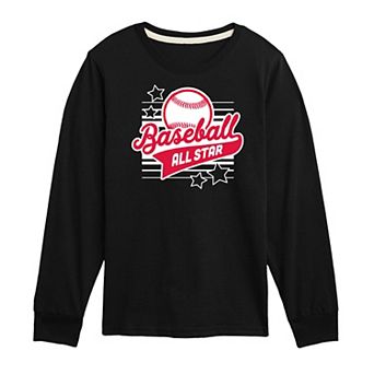 Boys 8-20 Baseball All-Star Long Sleeve Graphic Tee