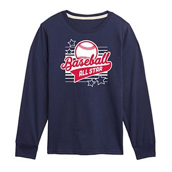 Boys 8-20 Baseball All-Star Long Sleeve Graphic Tee