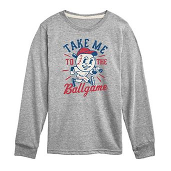 Boys 8-20 Take Me To The Ballgame Long Sleeve Graphic Tee
