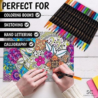 Zulay Kitchen 36 Colored Dual Tip Brush Pens