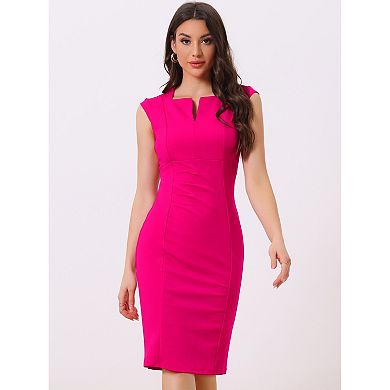 Women's Sheath Dress V Neck Sleeveless Elegant Office Dresses