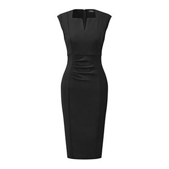 Women's Sheath Dress V Neck Sleeveless Elegant Office Dresses