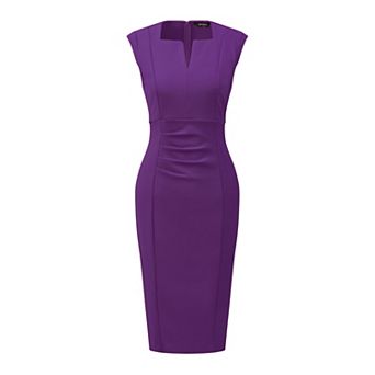 Women's Sheath Dress V Neck Sleeveless Elegant Office Dresses