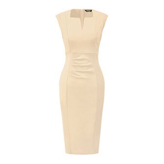 Women's Sheath Dress V Neck Sleeveless Elegant Office Dresses