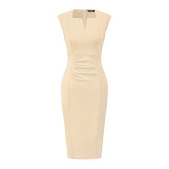 Women's Sheath Dress V Neck Sleeveless Elegant Office Dresses