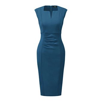 Women's Sheath Dress V Neck Sleeveless Elegant Office Dresses