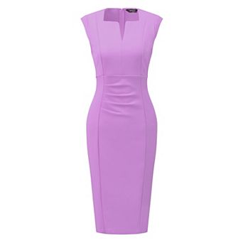 Women's Sheath Dress V Neck Sleeveless Elegant Office Dresses