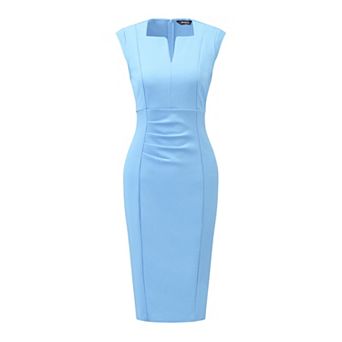 Women's Sheath Dress V Neck Sleeveless Elegant Office Dresses