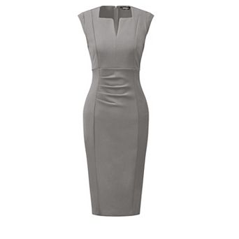 Women's Sheath Dress V Neck Sleeveless Elegant Office Dresses