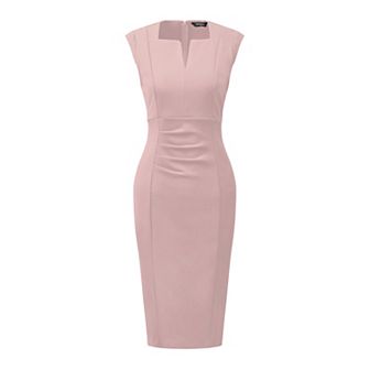 Women's Sheath Dress V Neck Sleeveless Elegant Office Dresses