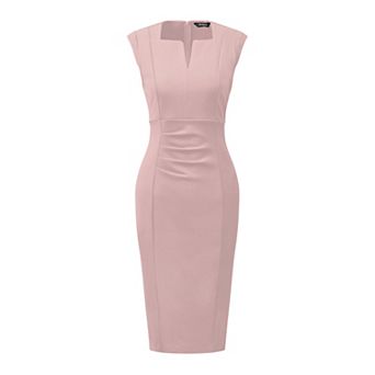 Women's Sheath Dress V Neck Sleeveless Elegant Office Dresses
